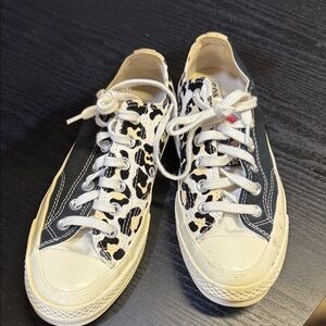 Converse Black and White Leopard Print Women's Shoes
